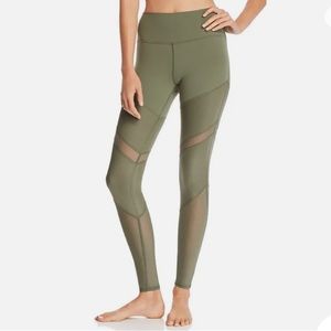 Alo High Waisted Sheila Leggings with Mesh Panels Size XS in Olive